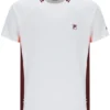 Weißes Herren-Tennis-T-Shirt mit Rundhalsausschnitt