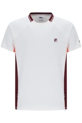 Weißes Herren-Tennis-T-Shirt mit Rundhalsausschnitt