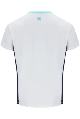 Weißes Herren-Tennis-T-Shirt mit Rundhalsausschnitt