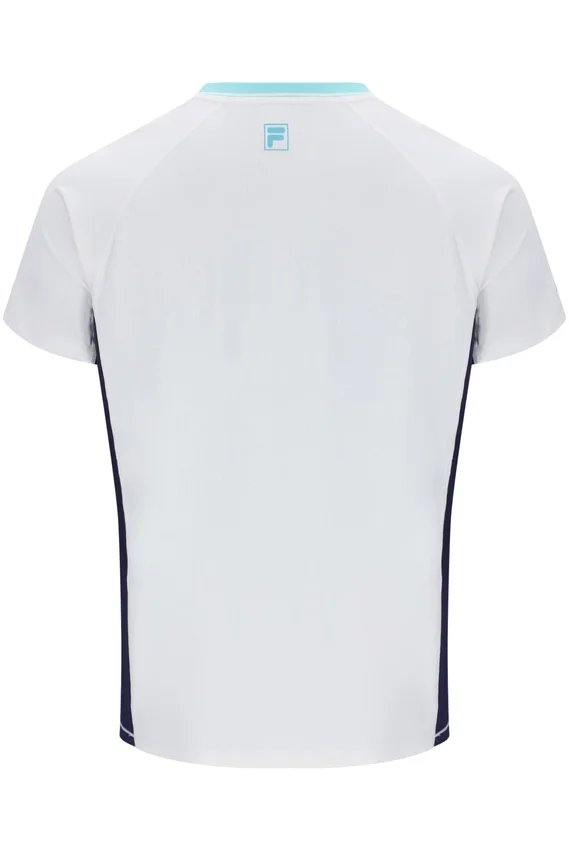 Weißes Herren-Tennis-T-Shirt mit Rundhalsausschnitt