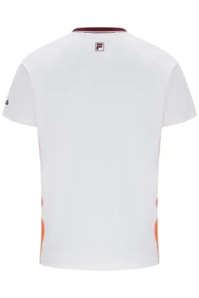 Weißes Herren-Tennis-T-Shirt mit Rundhalsausschnitt