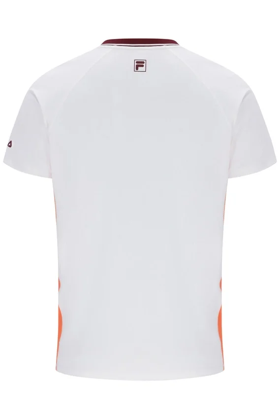 Weißes Herren-Tennis-T-Shirt mit Rundhalsausschnitt