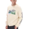 Weißes Len Graphic Crew-Sweatshirt