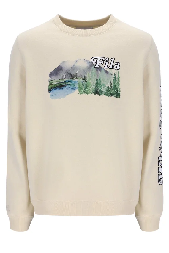 Weißes Len Graphic Crew-Sweatshirt