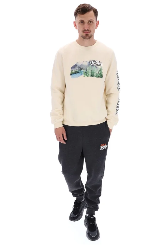 Weißes Len Graphic Crew-Sweatshirt