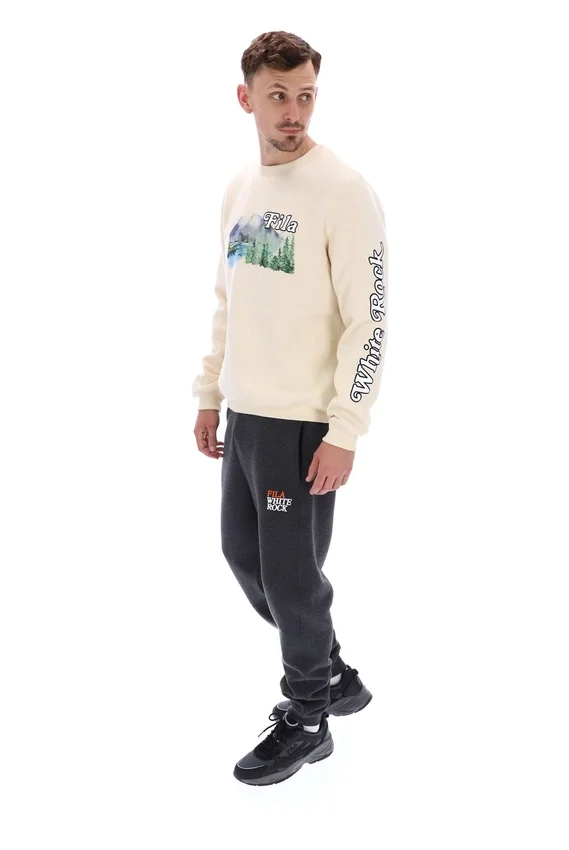 Weißes Len Graphic Crew-Sweatshirt