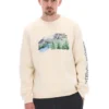 Weißes Len Graphic Crew-Sweatshirt
