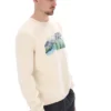 Weißes Len Graphic Crew-Sweatshirt
