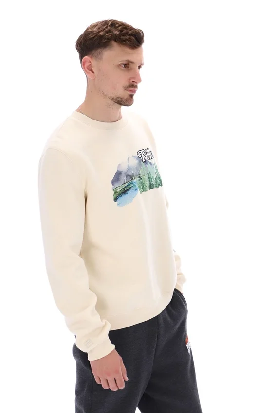 Weißes Len Graphic Crew-Sweatshirt