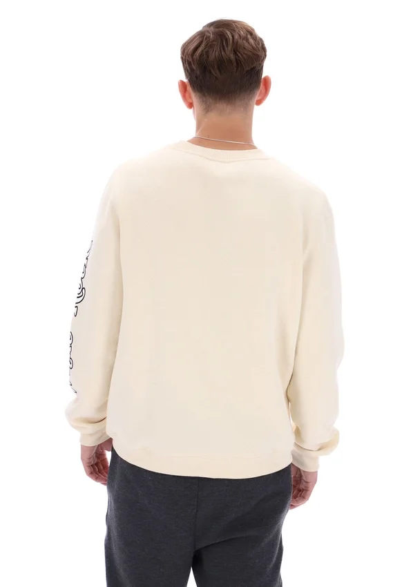 Weißes Len Graphic Crew-Sweatshirt