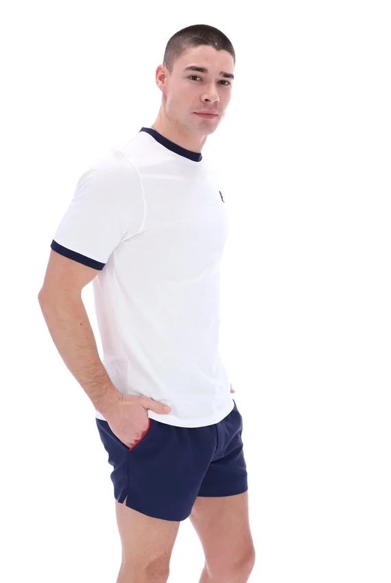 Weißes Marconi Essential Ringer-T-Shirt