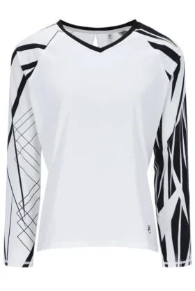 Weißes Pro-Tennis-Langarmshirt