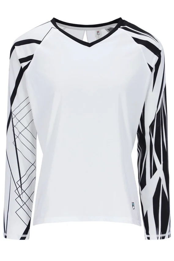 Weißes Pro-Tennis-Langarmshirt
