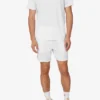 Weißes Tennis-Polohemd mit kurzen Ärmeln