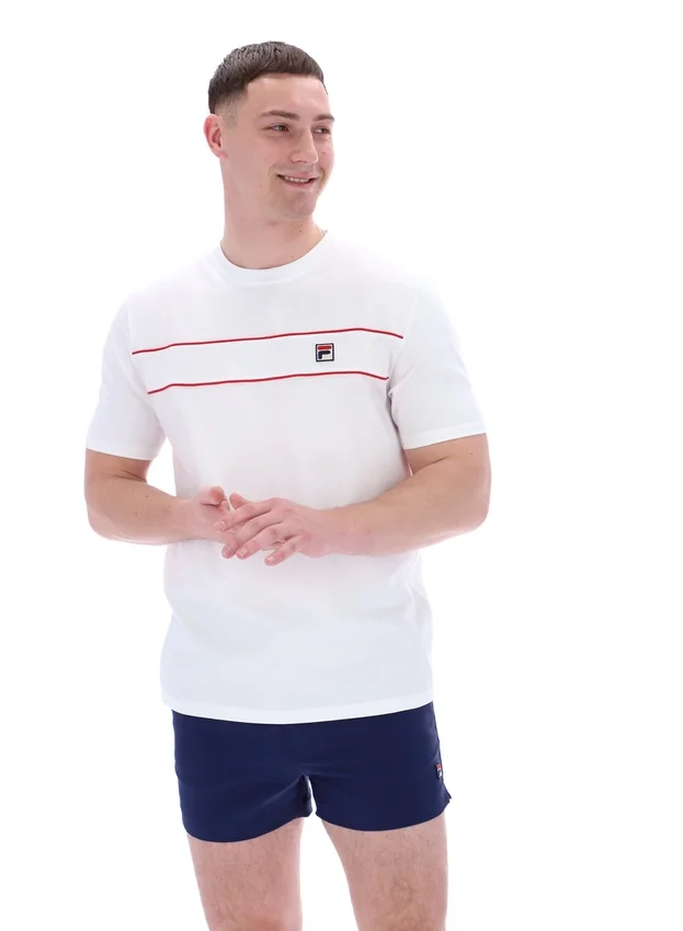 Weißes Williams T-Shirt mit Kontrastpaspel