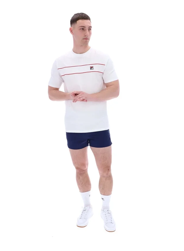 Weißes Williams T-Shirt mit Kontrastpaspel