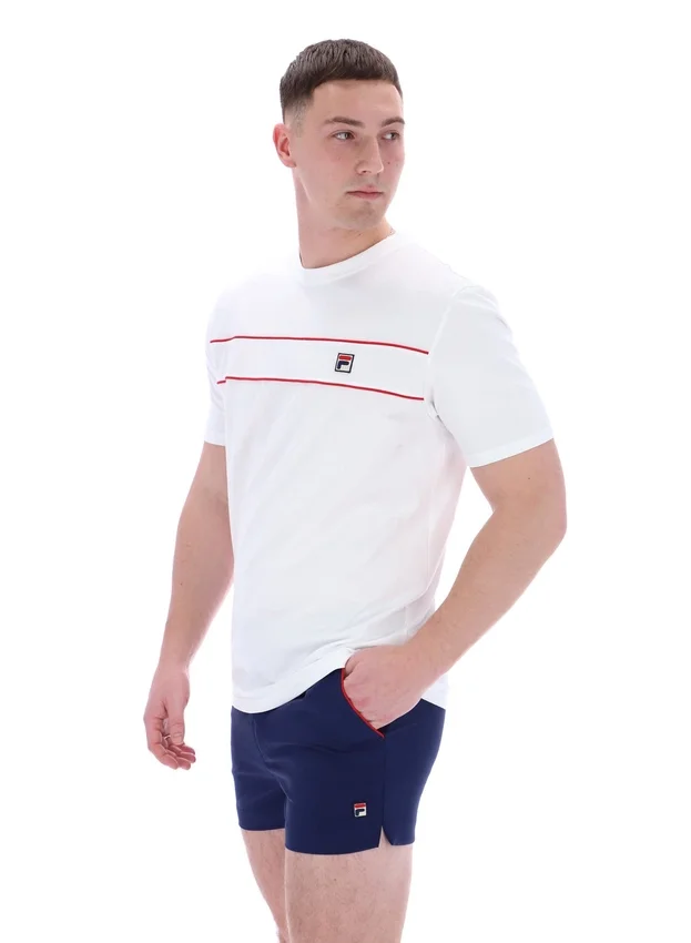 Weißes Williams T-Shirt mit Kontrastpaspel