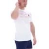 Weißes Williams T-Shirt mit Kontrastpaspel