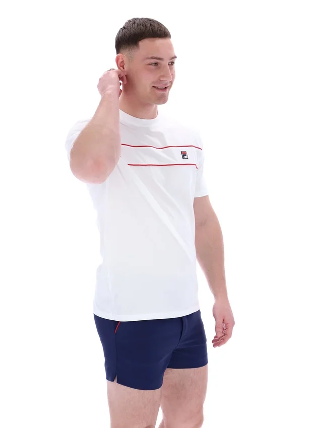 Weißes Williams T-Shirt mit Kontrastpaspel
