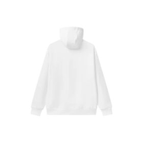 Weiter Sportpullover mit Kapuze und langen Ärmeln, Weiß
